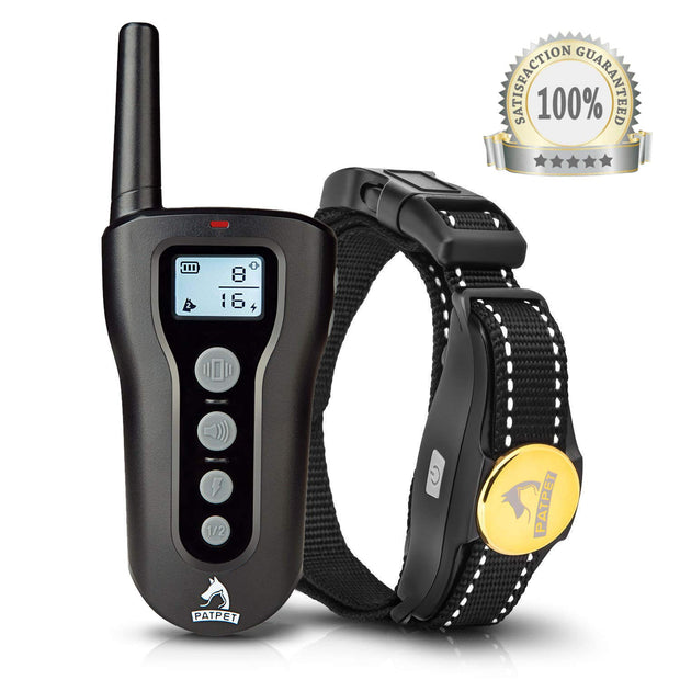 Dog Training Collar, Rechargeable & Waterproof, Blind Operation with Anti-stuck Button Remote 330yd Range, Dog Shock Collar with Beep, Vibration and Shock Mode for Small Medium Large Dog, 10-88lbs