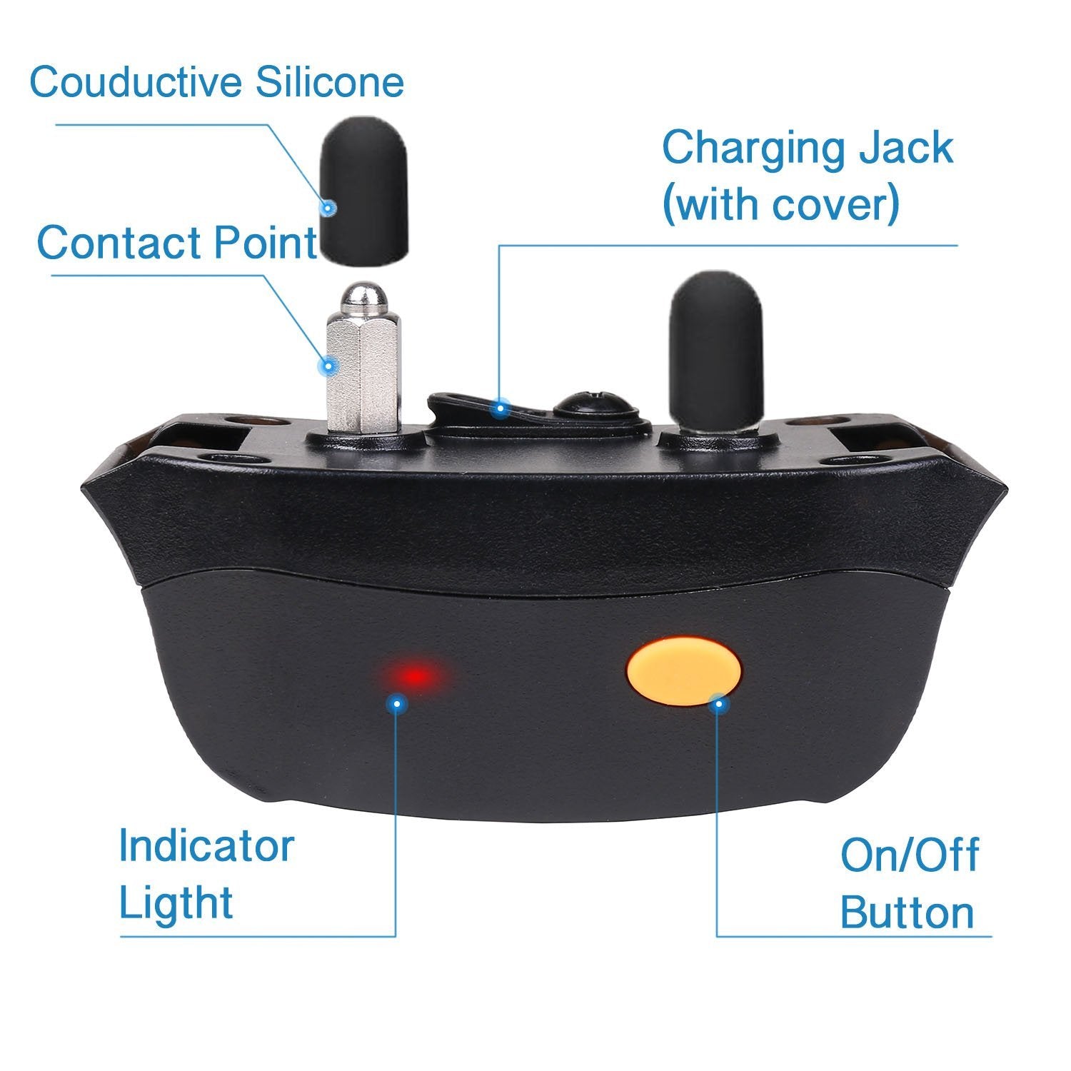 PATPET Dog Training Collar - Rechargeable & Waterproof - 1960ft Blind Operation Remote Controlled Collar with Tone/Vibration/Shock Mode, Easy to Train - All Size Dogs (10Lbs - 100Lbs)