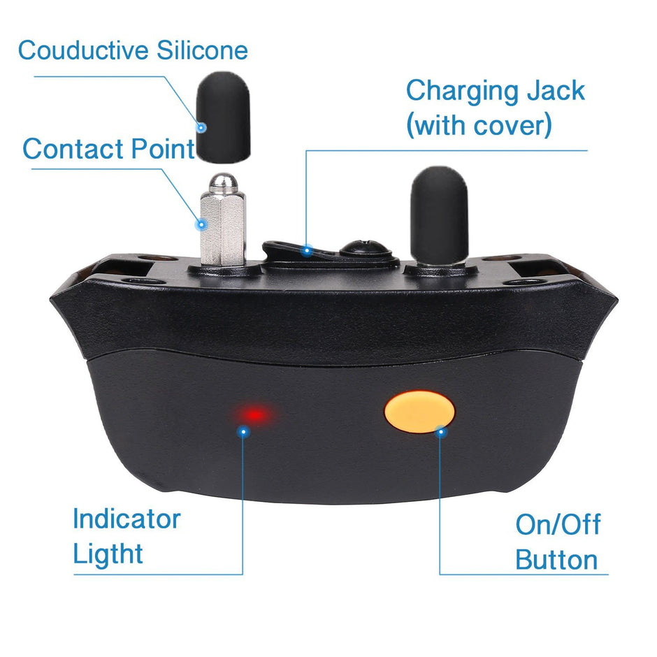 PATPET Dog Training Collar - Rechargeable & Waterproof - 1960ft Blind Operation Remote Controlled Collar with Tone/Vibration/Shock Mode, Easy to Train - All Size Dogs (10Lbs - 100Lbs)