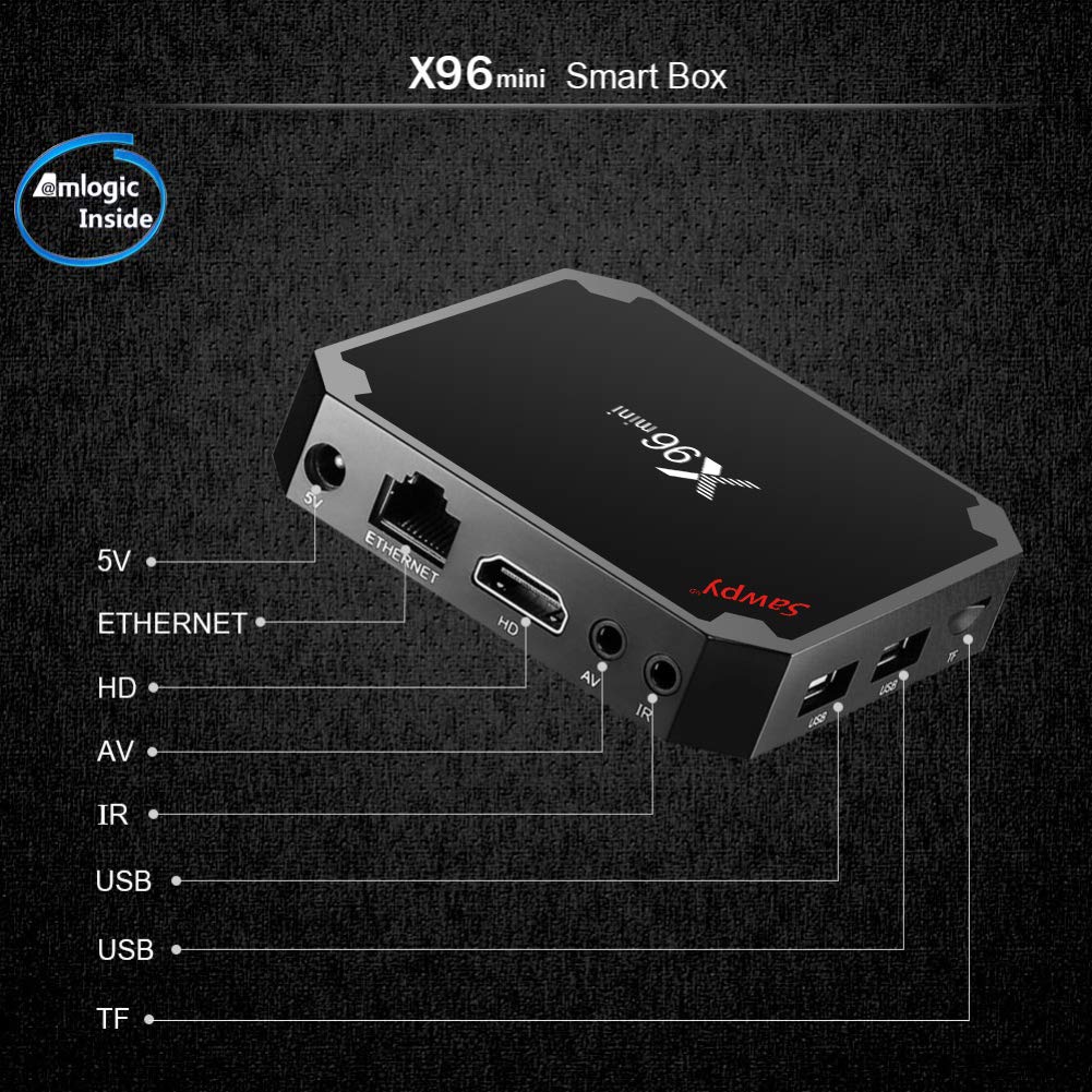 X96 Mini Android TV Box Android 7.1 4K Smart TV Box 64bit Quad Core CPU 2GB RAM + 16 Go ROM avec 2,4 GHz WiFi