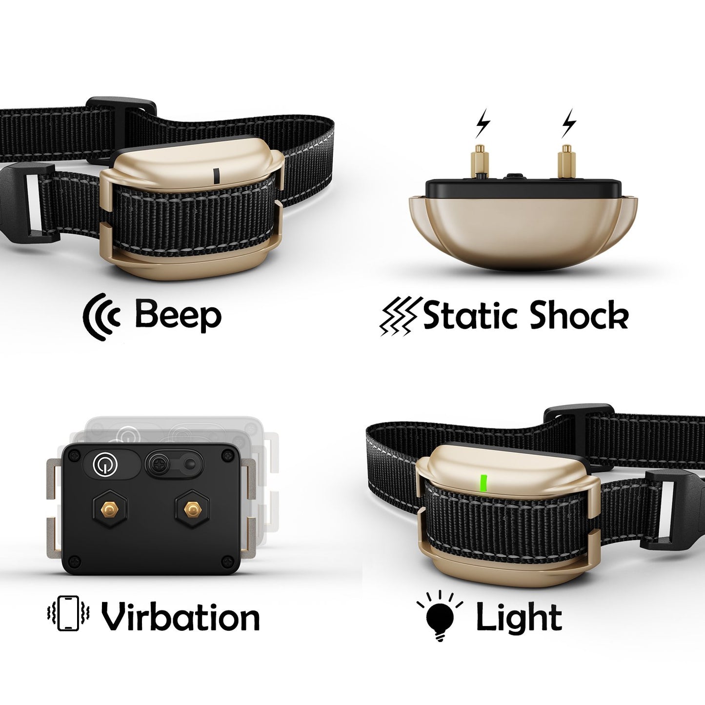 PETDIARY Remote Dog Static Shock Training Collar 1970Ft Long Range with Beep/Light/Vibration/Static Shock, Waterproof, Rechargeable, Dogs 10Lbs to 100Lbs with Neck Sizes of 8.5-25 inches