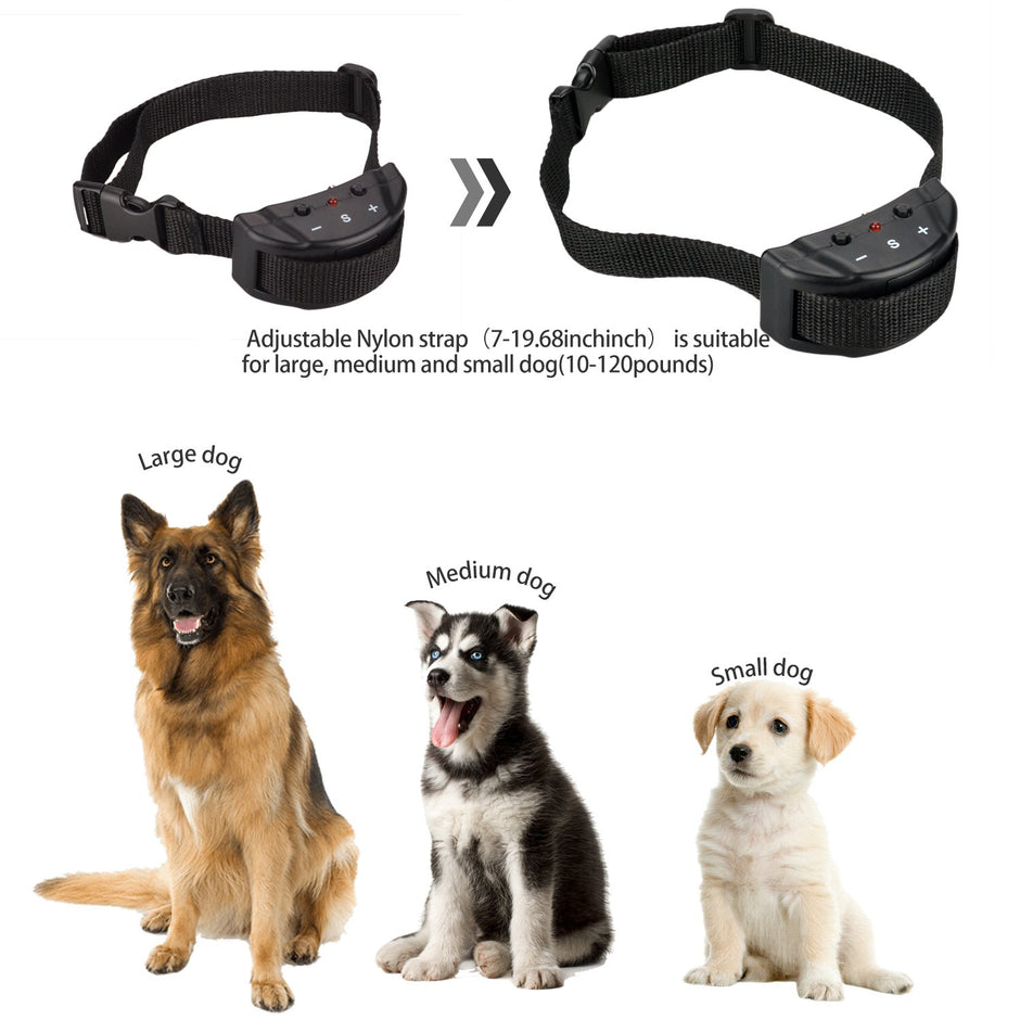 No Bark Collar Anti Barking Olycism Static shock &Deep Dog Collar No Harm No Pain Vibration 7 Sensitivity Levels Adjustable for Medium Large Small Good Behavior Training(2017 upgrade version)