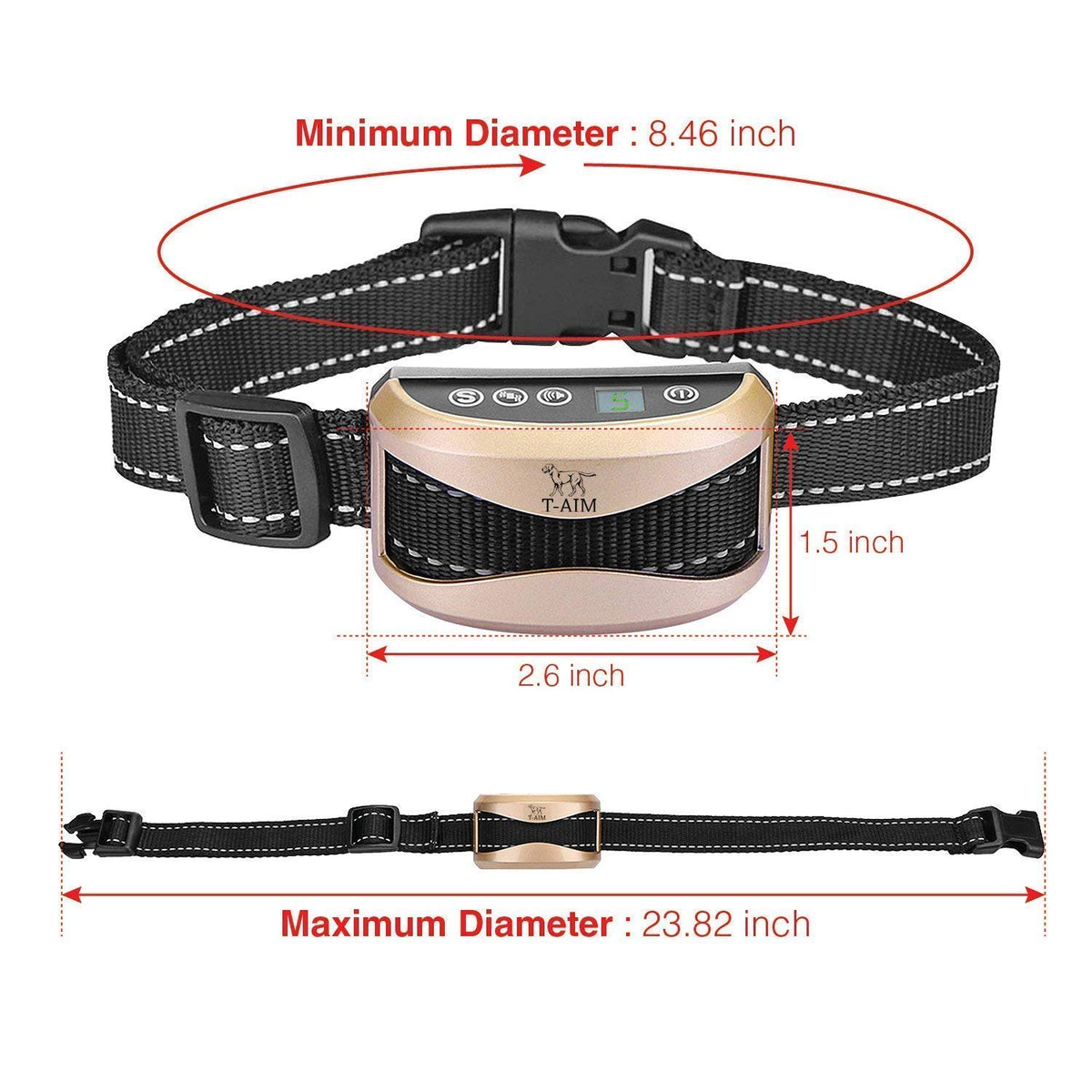 HEAVY DUTY SHOCK COLLAR FOR LARGE DOGS | Bark Obedience Training | Guaranteed to STOP Nuisance Barking | Fits Small to Large Dogs | Vibration & Beep Only Mode | Anti Bark | No remote required | RECHARGEABLE