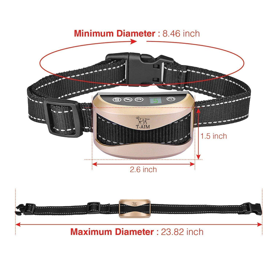 HEAVY DUTY SHOCK COLLAR FOR LARGE DOGS | Bark Obedience Training | Guaranteed to STOP Nuisance Barking | Fits Small to Large Dogs | Vibration & Beep Only Mode | Anti Bark | No remote required | RECHARGEABLE