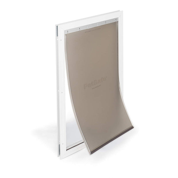 PETSAFE FREEDELD ALUMINUM PORT PORT PET pour les chiens et les chats, blanc, volet en vinyle teinté