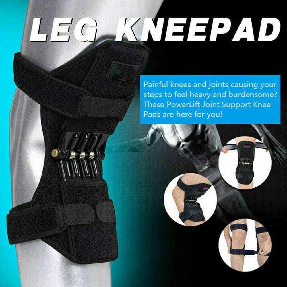 Booster de protection du genou, Power le plateau de support de booste de genou - Spring Patella Tendon Swack pour gym squat extérieur Sports (noir)