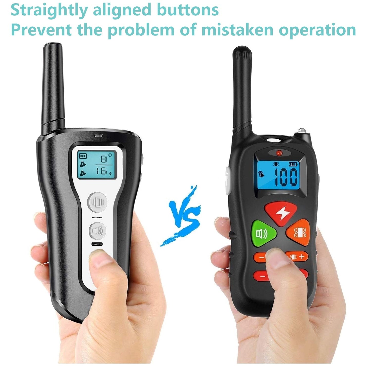 YTT Dog Training Collar, 1000ft Remote Dog Shock Collar, No Hurt and 100% Waterproof Rechargeable Beep/Vibra/Electric Shock.