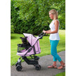 Pet Gear No-Zip Happy Trails Pet Stroller for Cats/Dogs, Zipperless Entry, Easy Fold with Removable Liner, Storage Basket + Cup Holder