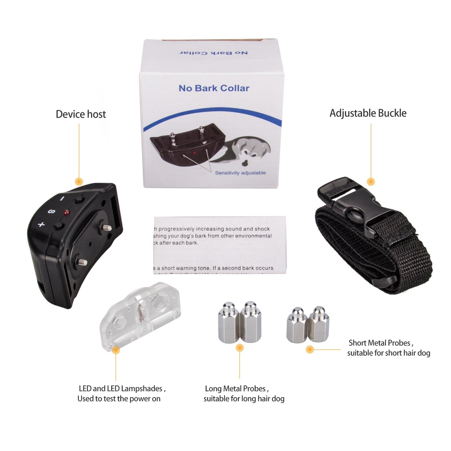 No Bark Collar Anti Barking Olycism Static shock &Deep Dog Collar No Harm No Pain Vibration 7 Sensitivity Levels Adjustable for Medium Large Small Good Behavior Training(2017 upgrade version)