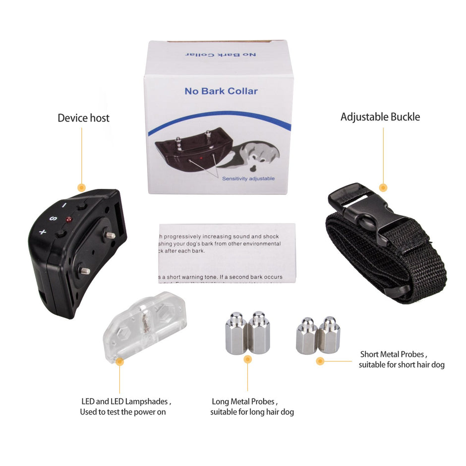 No Bark Collar Anti Barking Olycism Static shock &Deep Dog Collar No Harm No Pain Vibration 7 Sensitivity Levels Adjustable for Medium Large Small Good Behavior Training(2017 upgrade version)