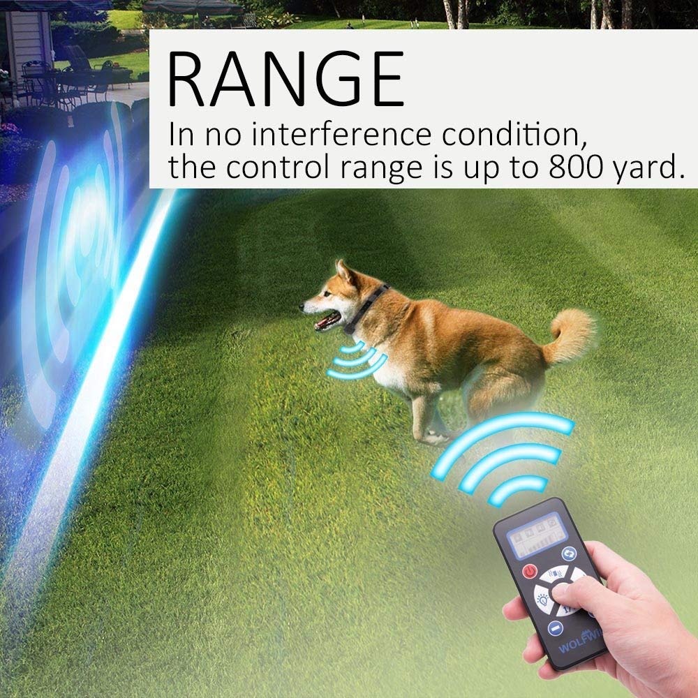 Écorce anixe + entraîneur distant tout dans un collier de formation pour chiens de 800 yards - cols E-cols étanche et rechargeable avec vibration réglable de bip (1 * collier)