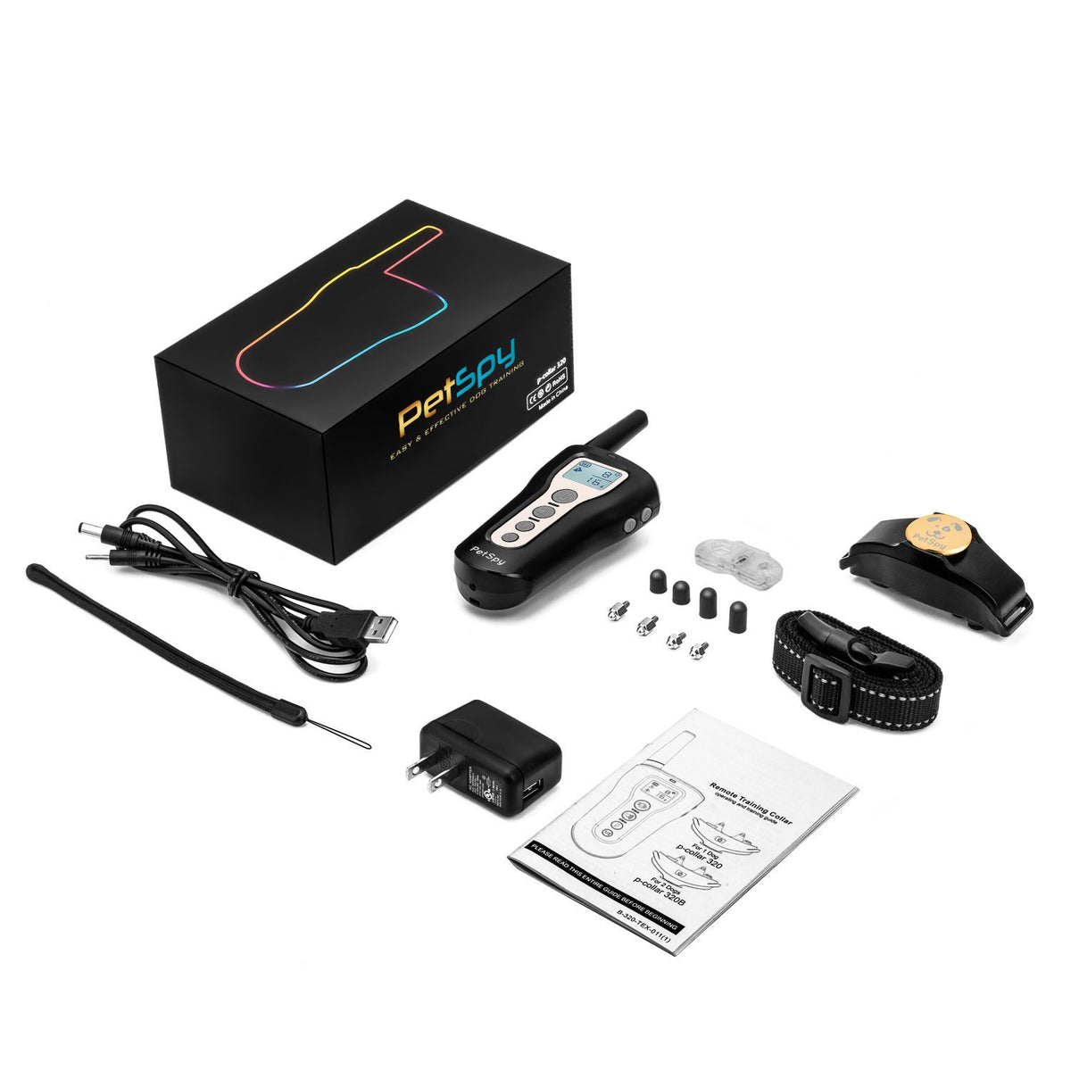 PetSpy P320 Dog Shock Collar for 1200ft Remote Training with Vibration and Beep Rechargeable and Waterproof E-Collar Trainer