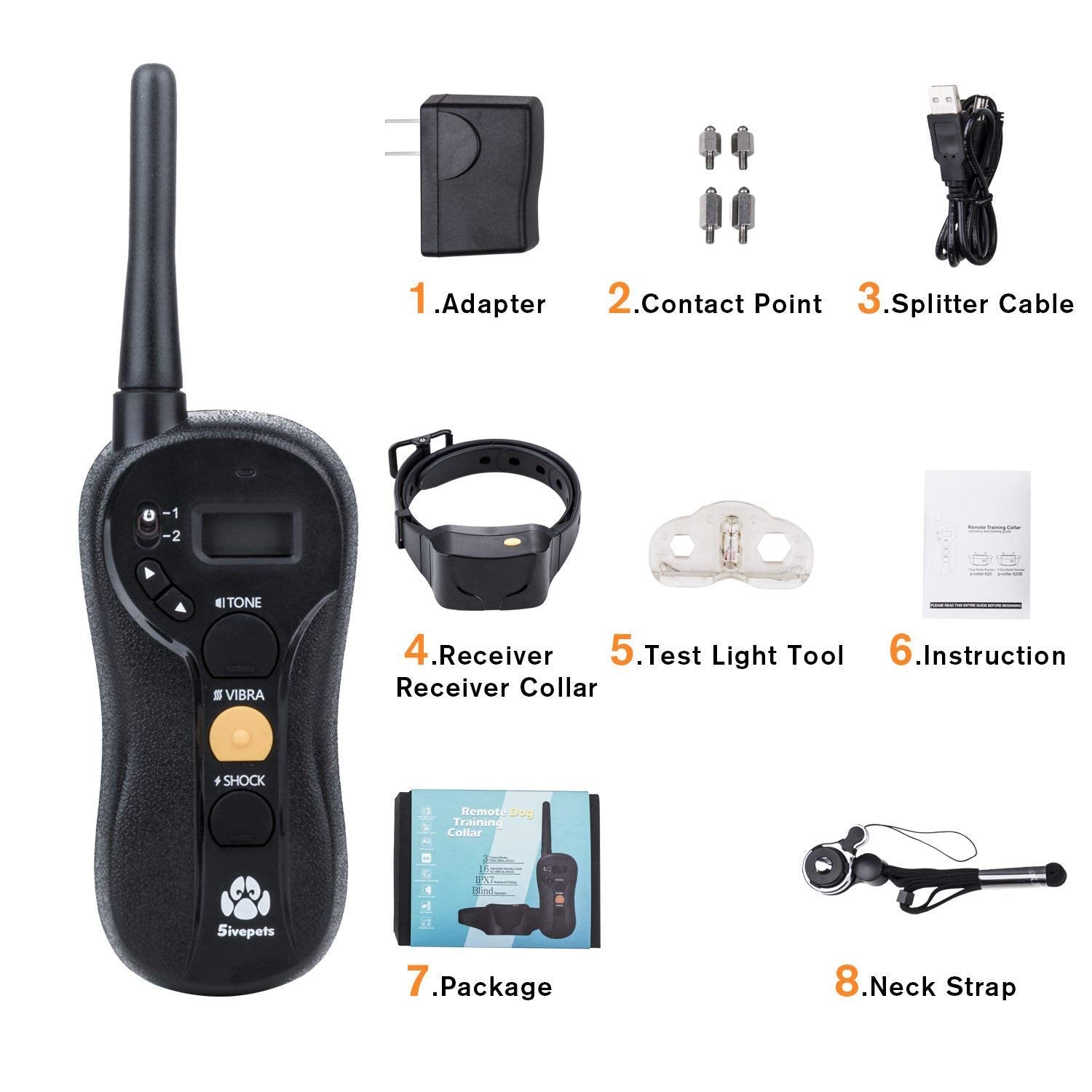 Dog Training Collar 620, Electronic Rechargeable 100% Waterproof 650yd Dog Training Collar with Remote, Tone, Vibration, Shock Mode for Large to Small Dogs (8.8Lbs - 88Lbs)