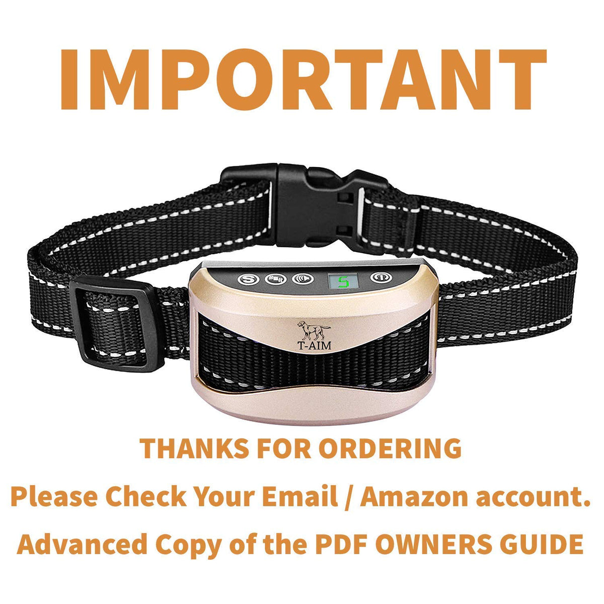 HEAVY DUTY SHOCK COLLAR FOR LARGE DOGS | Bark Obedience Training | Guaranteed to STOP Nuisance Barking | Fits Small to Large Dogs | Vibration & Beep Only Mode | Anti Bark | No remote required | RECHARGEABLE