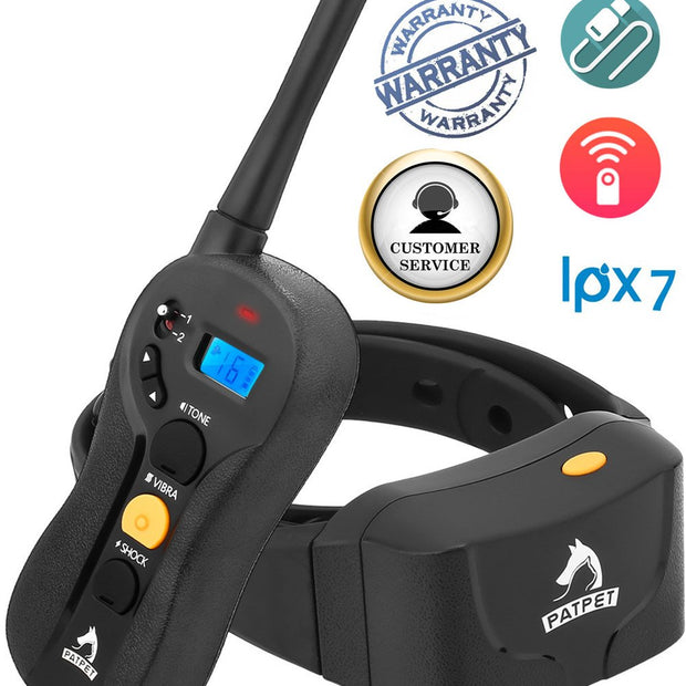 Dog Training Collar, PATPET Waterproof -IPX7 and Rechargeble Remote Shock Collar for Dogs with Training Guide, Vibration/Shock/ Beep for All Size Dog,Blind Operation,Range up to 656yd ( p-collar620)