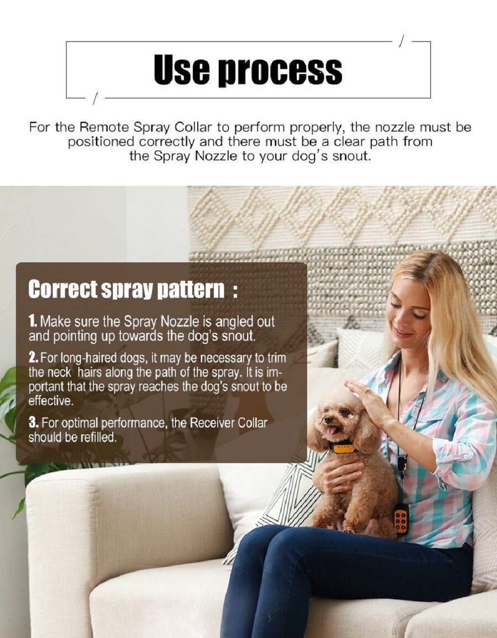 SprayLogik New Upgraded (no Shock) Spray Collar Remote Trainer (Rechargeable, Waterproof, Tone, Auto Anti Bark Function, Soft Silicon Collar Strap, Suitable for All Dogs)