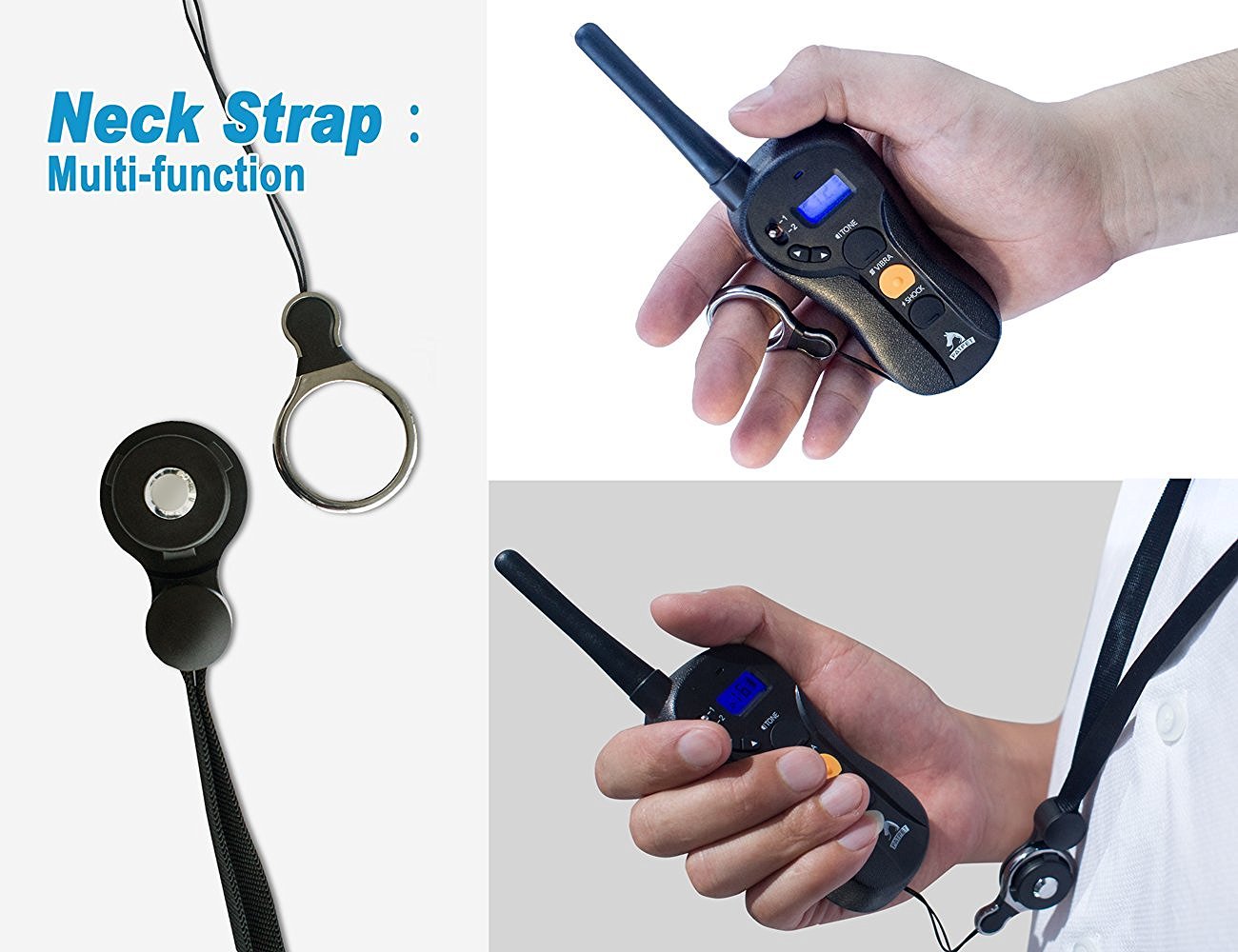 Dog Training Collar Blind Operation Shock Collar for Training 2 Dogs - Rechargeable and Waterproof 660yd Remote E-Collar with Separate Command Buttons,Fit for 15-100 lb