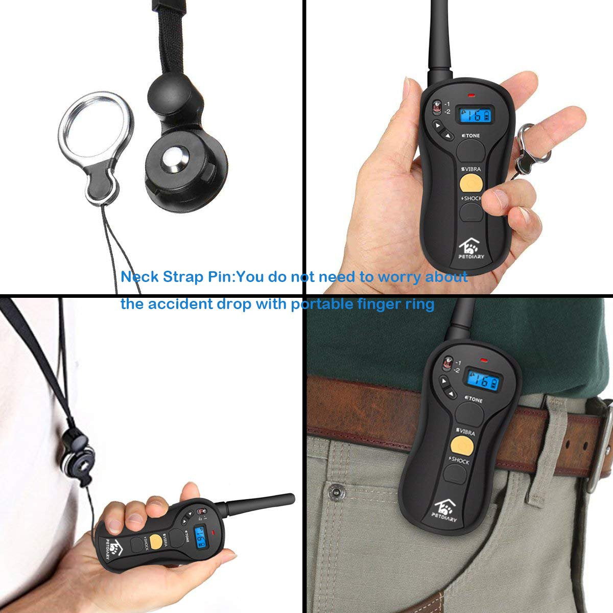 Dog Training Collar for Dogs with 3 Training Modes Electric Shock 0~16 Schock Levels Rechargeable and Waterproof Remote E-Collar