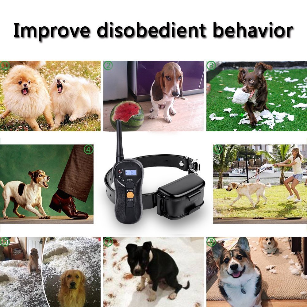 Dog Training Collar -Rechargeable & Waterproof 660yd Remote Control Collar - Blind Operation Remote with Tone / Vibration / Shock Electric Collar-Fit For (10Lbs - 100Lbs)