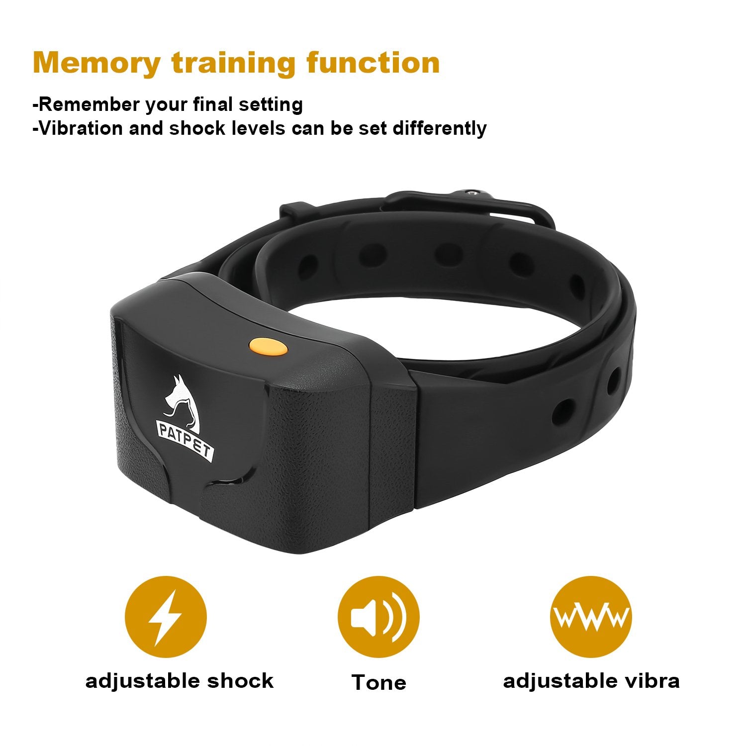 Dog Training Collar, PATPET Waterproof -IPX7 and Rechargeble Remote Shock Collar for Dogs with Training Guide, Vibration/Shock/ Beep for All Size Dog,Blind Operation,Range up to 656yd ( p-collar620)