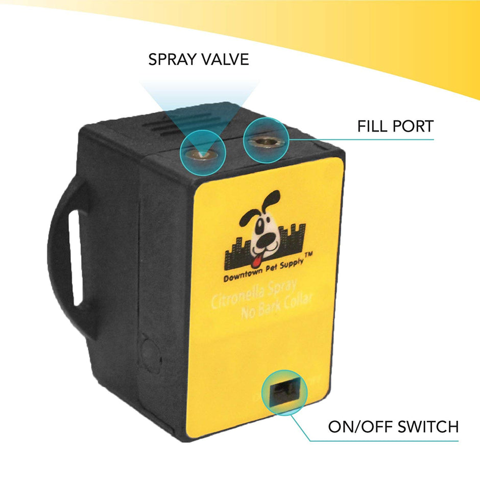 Downtown Pet Supply Citronella No Bark Automatic Spray, Humane No Shock Collar, Anti-bark with Advanced Bark Detection (Collar and Citronella Cans Available)