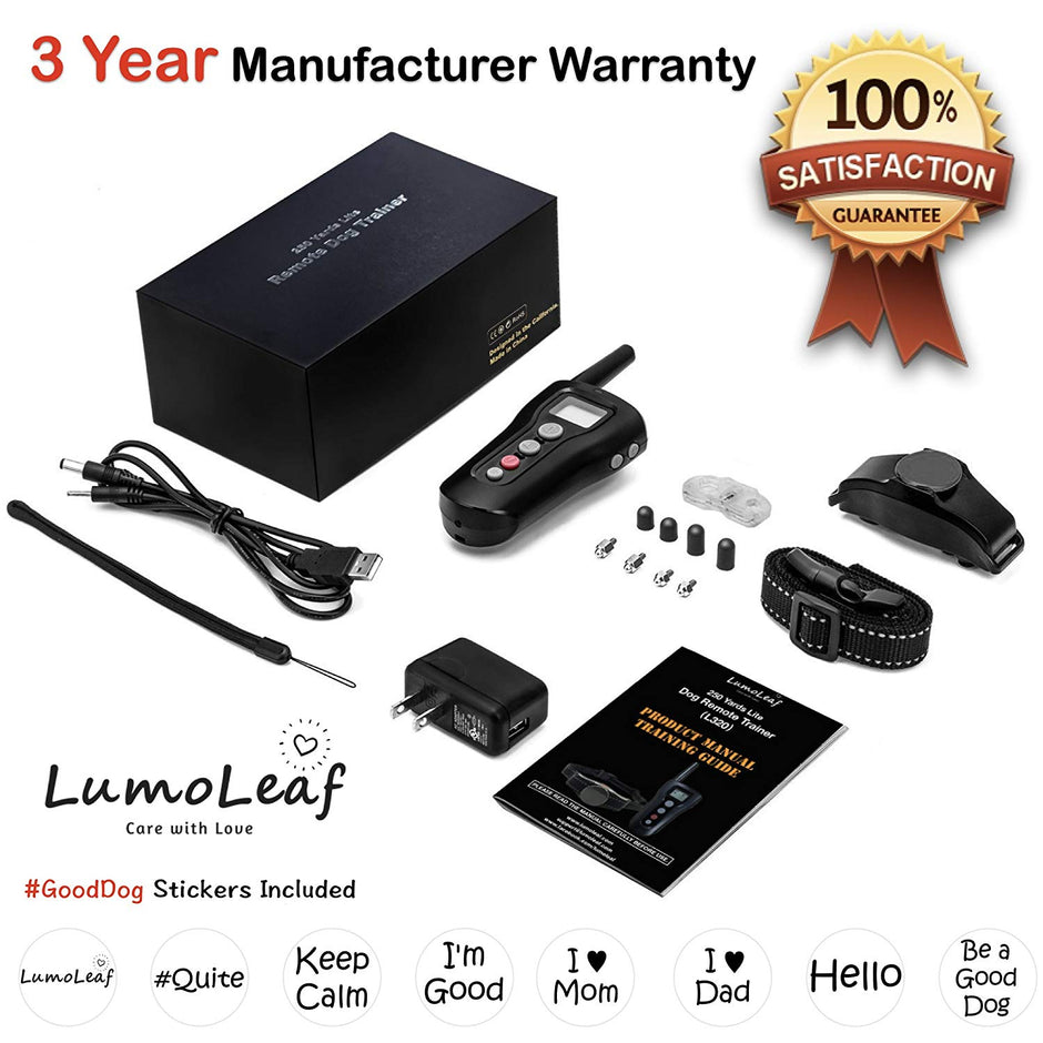 Collier d'entraînement pour chiens, entraîneur à distance de chien rechargeable USB imperméable avec modes de choc, vibration et bip statiques pour les races petites à moyennes, 750 pieds.