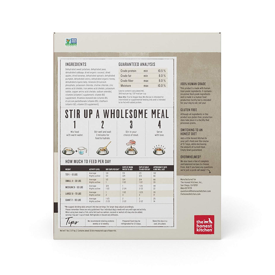 The Honest Kitchen Human Grade Dehydrated Grain Free Base Mix Dog Food