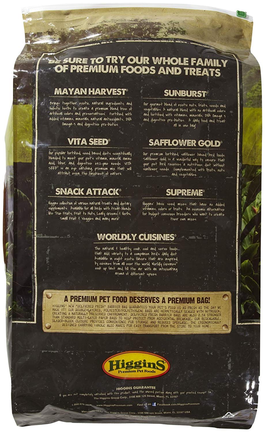 Higgins 466145 Vita Seed Parrot Food For Birds, 25-Pound