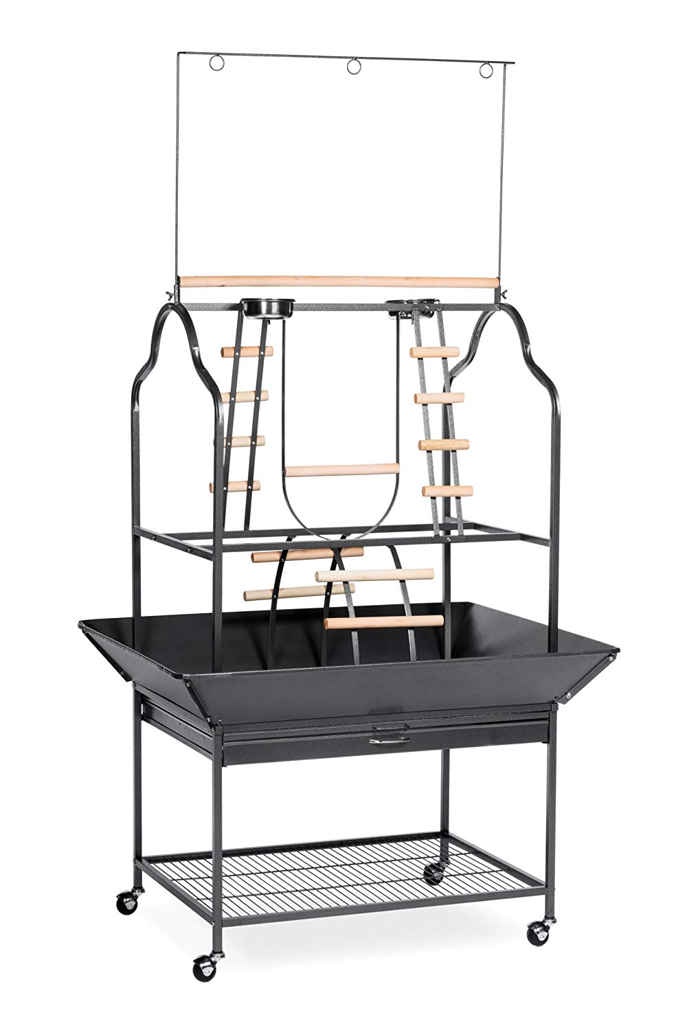 Prévue Hendryx 3180 Produits pour animaux de compagnie Parrot Playstand, Black Hammertone