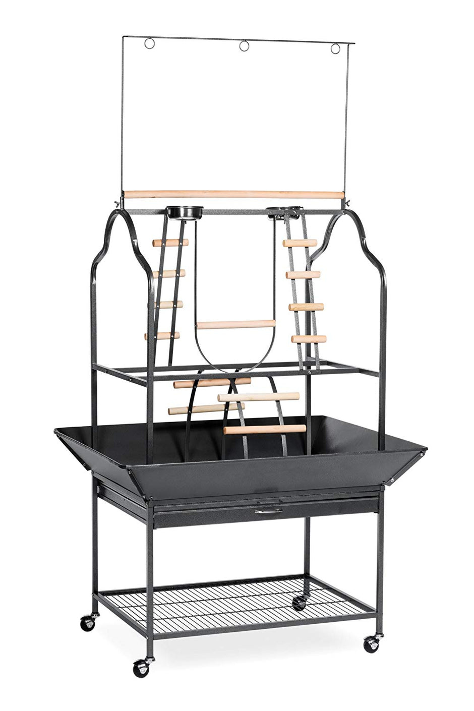 Prévue Hendryx 3180 Produits pour animaux de compagnie Parrot Playstand, Black Hammertone