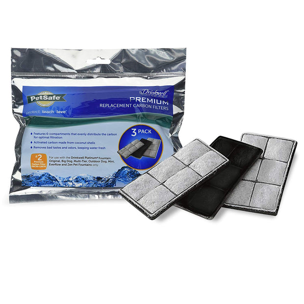 PetSafe Drinkwell Premium Carbon Replacement Filters, 3 Pack