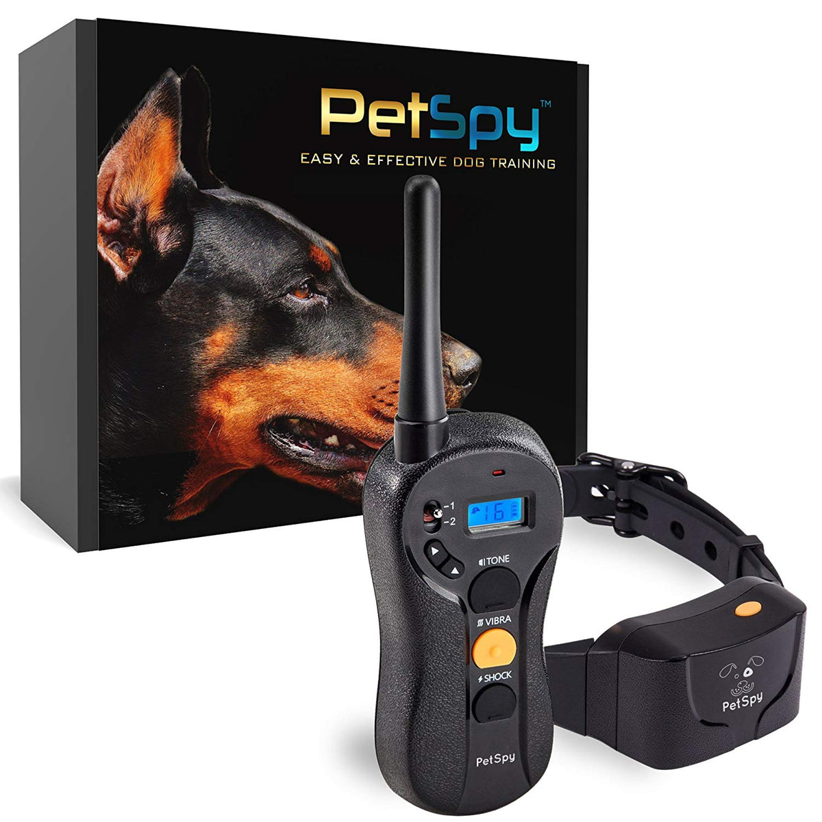 PetSpy P620 Dog Training Shock Collar for Dogs with Vibration, Electric Shock, Beep; Rechargeable and Waterproof Remote Trainer E-Collar - 10-120 lbs