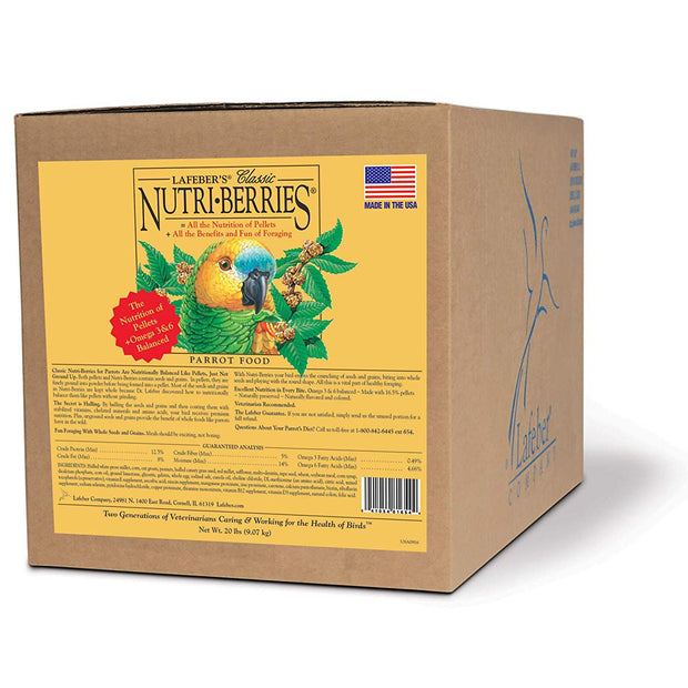 LAFEBER'S Classic Nutri-Berries Pet Bird Food, Made with Non-GMO and Human-Grade Ingredients, for Parrots