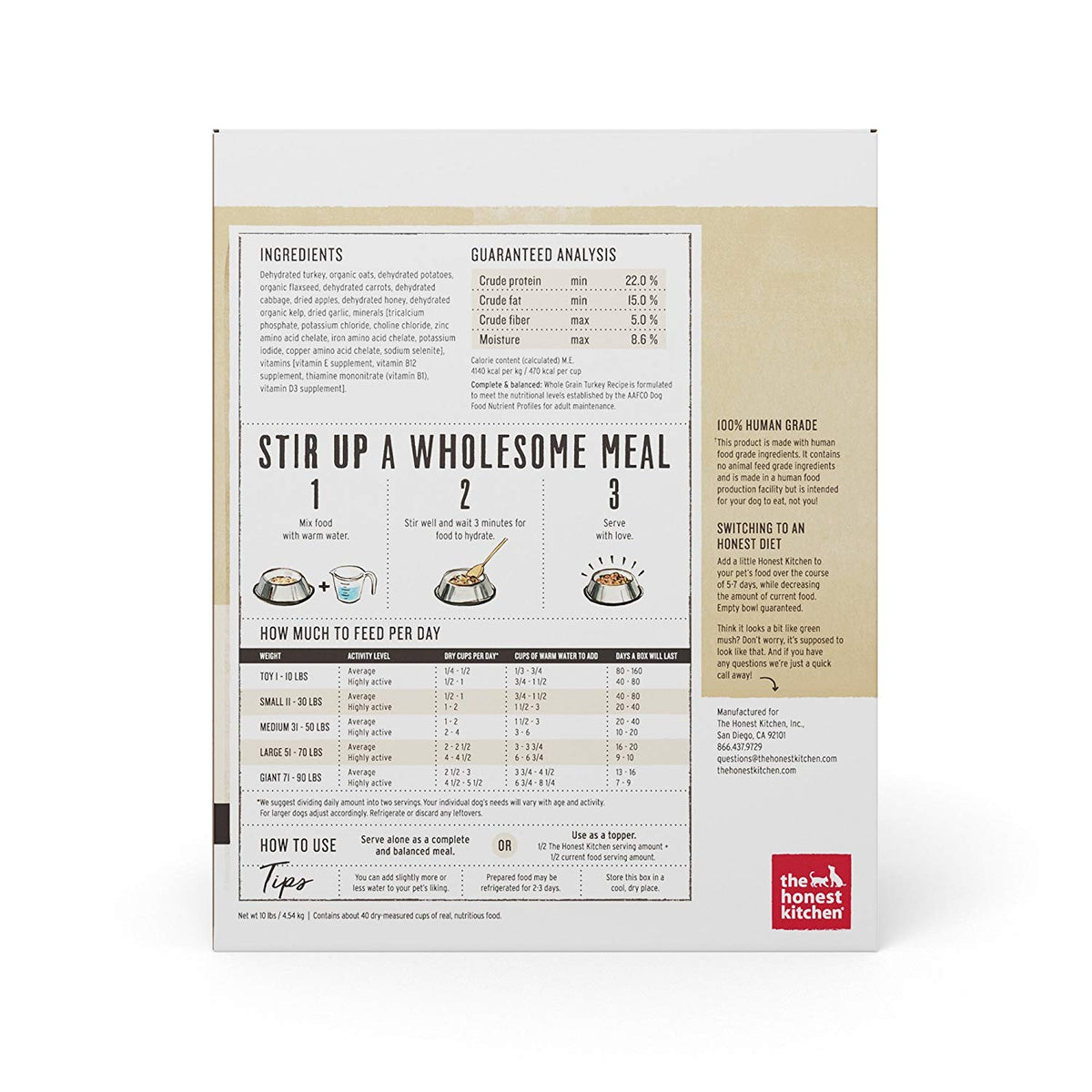 The Honest Kitchen Human Grade Dehydrated Organic Grain Dog Food