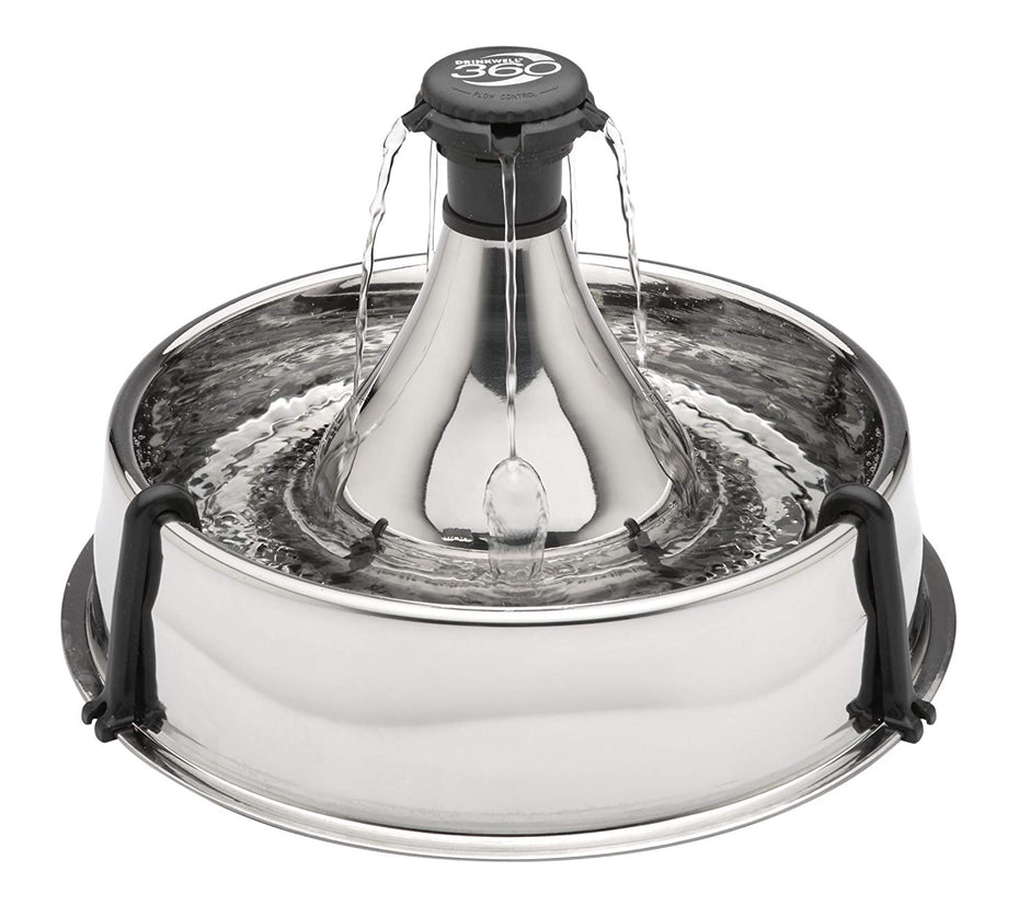 PetSafe Drinkwell 360 Multi-Pet Stainless Steel Dog and Cat Fountain, Filtered Water, 128 oz. Water Capacity