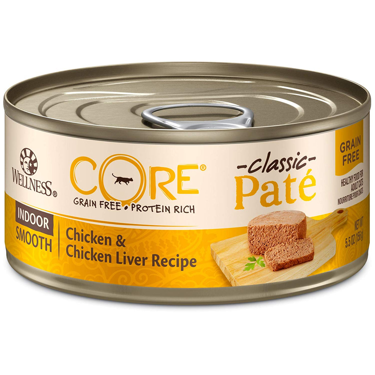 Wellness Core Natural Grain Free Wet Canned Cat Food Indoor Chicken & Chicken Liver