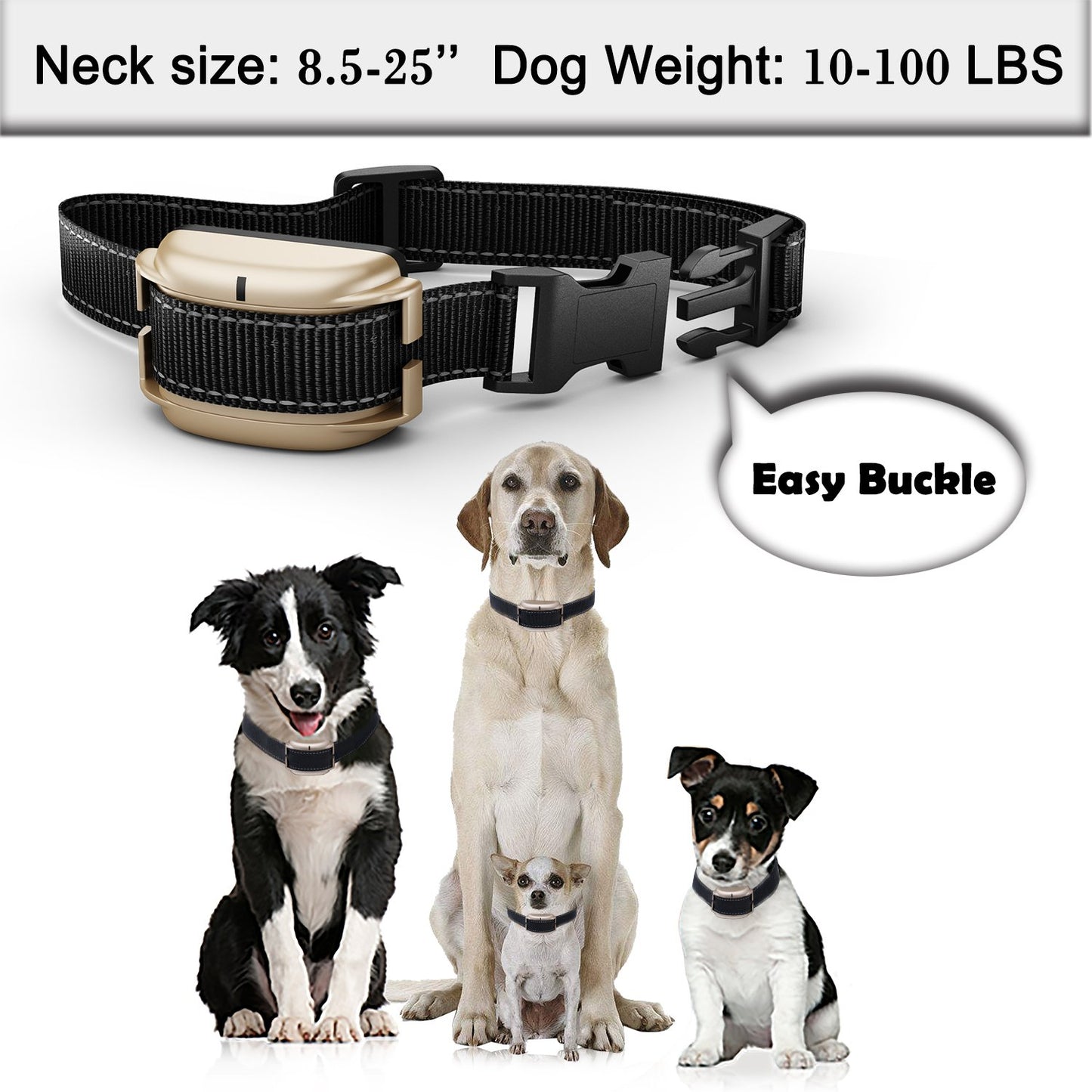 PETDIARY Remote Dog Static Shock Training Collar 1970Ft Long Range with Beep/Light/Vibration/Static Shock, Waterproof, Rechargeable, Dogs 10Lbs to 100Lbs with Neck Sizes of 8.5-25 inches