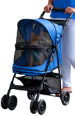 Pet Gear No-Zip Happy Trails Pet Stroller for Cats/Dogs, Zipperless Entry, Easy Fold with Removable Liner, Storage Basket + Cup Holder