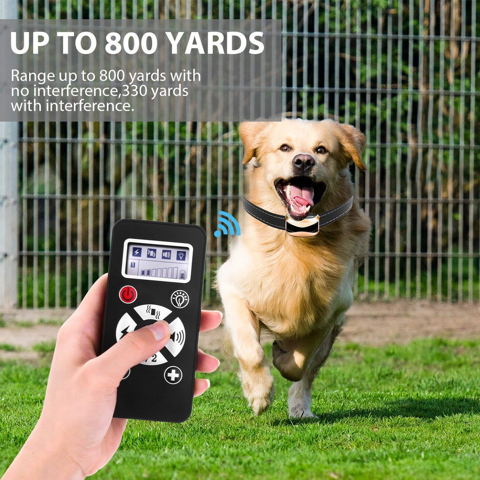 Écorce anixe + entraîneur distant tout dans un collier de formation pour chiens de 800 yards - cols E-cols étanche et rechargeable avec vibration réglable de bip (1 * collier)