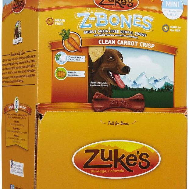 Zuke's Performance Pet Nutrition 134081 72 Count Z-Bone Mini Carrot Crunch Display Box, Mini