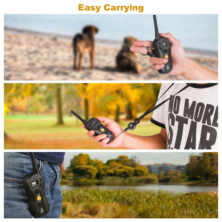 Dog Training Collar, PATPET Waterproof -IPX7 and Rechargeble Remote Shock Collar for Dogs with Training Guide, Vibration/Shock/ Beep for All Size Dog,Blind Operation,Range up to 656yd ( p-collar620)