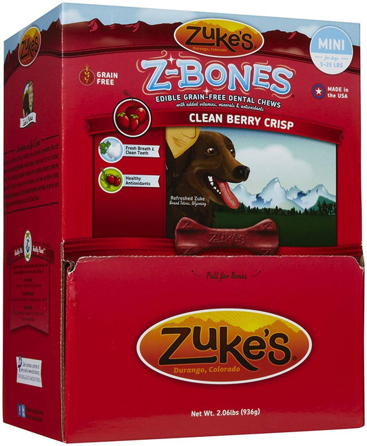 Zuke'S Performance Pet Nutrition 134080 72 Count Z-Bone Mini Cherry Berry Display Box, Mini