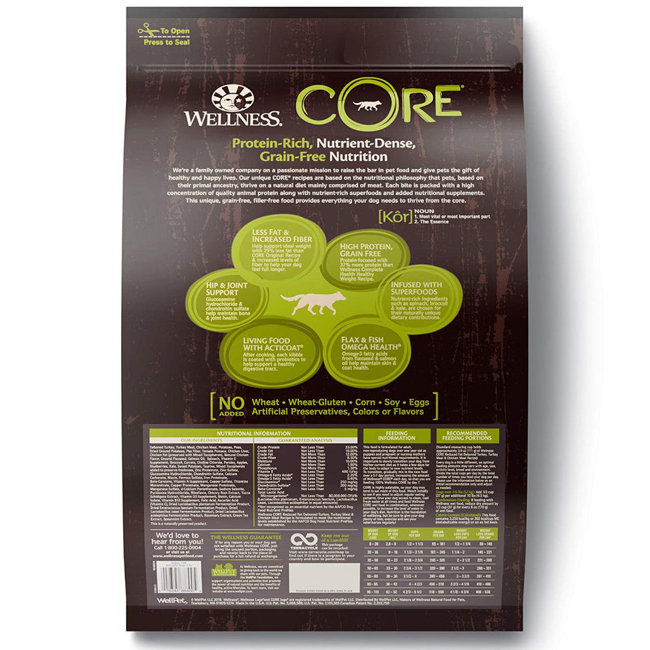 Wellness Core Natural Grain Free Dry Dog Food Reduced Fat