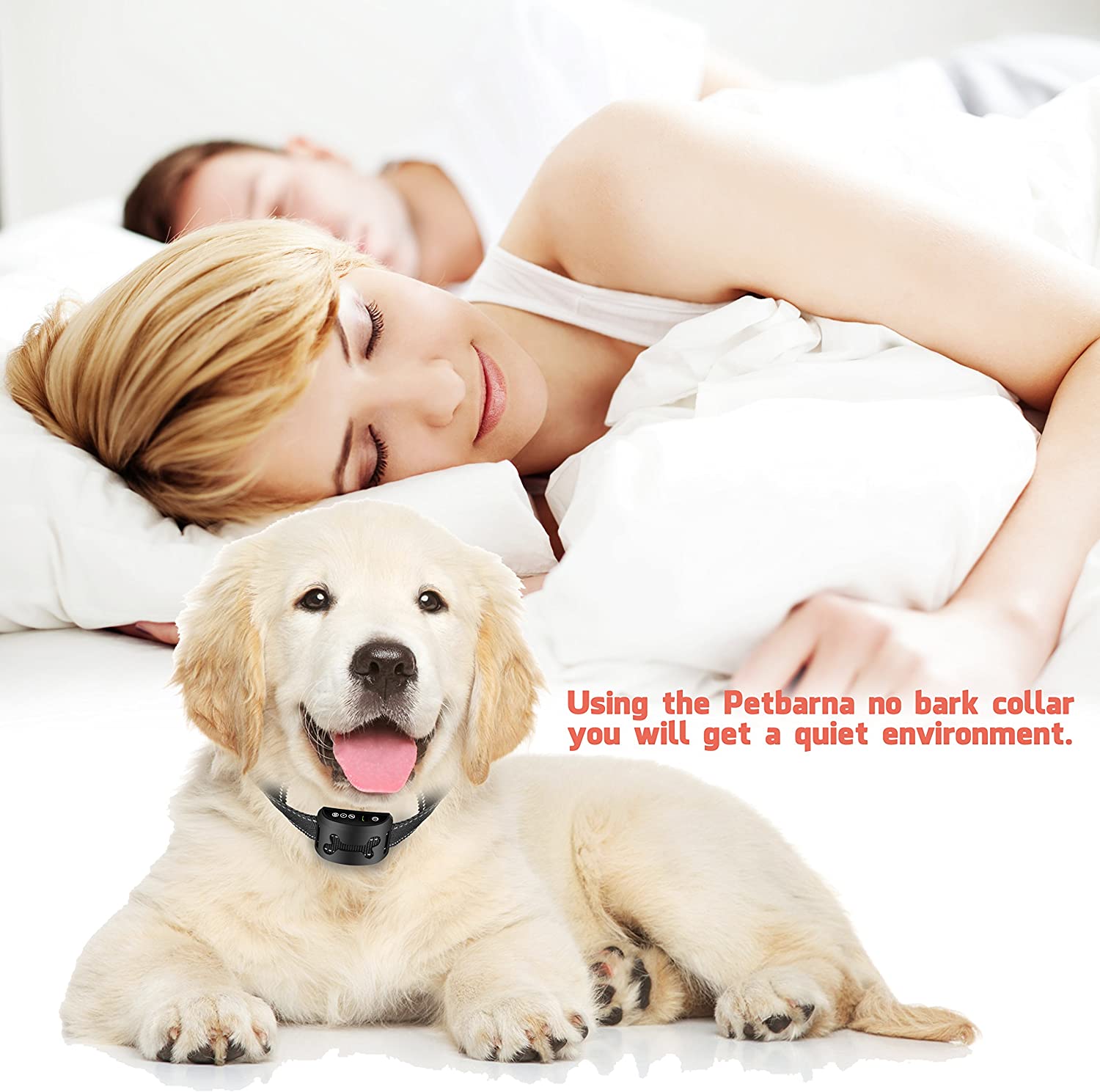 Dog Anti Bark Collar [2020 Upgrade Version] No Barking Collar Dog Small Bark Collar Shock Collar with Beep Vibration Harmless Shock Rechargeable Anti Bark Control Device for Small Medium Large Dog