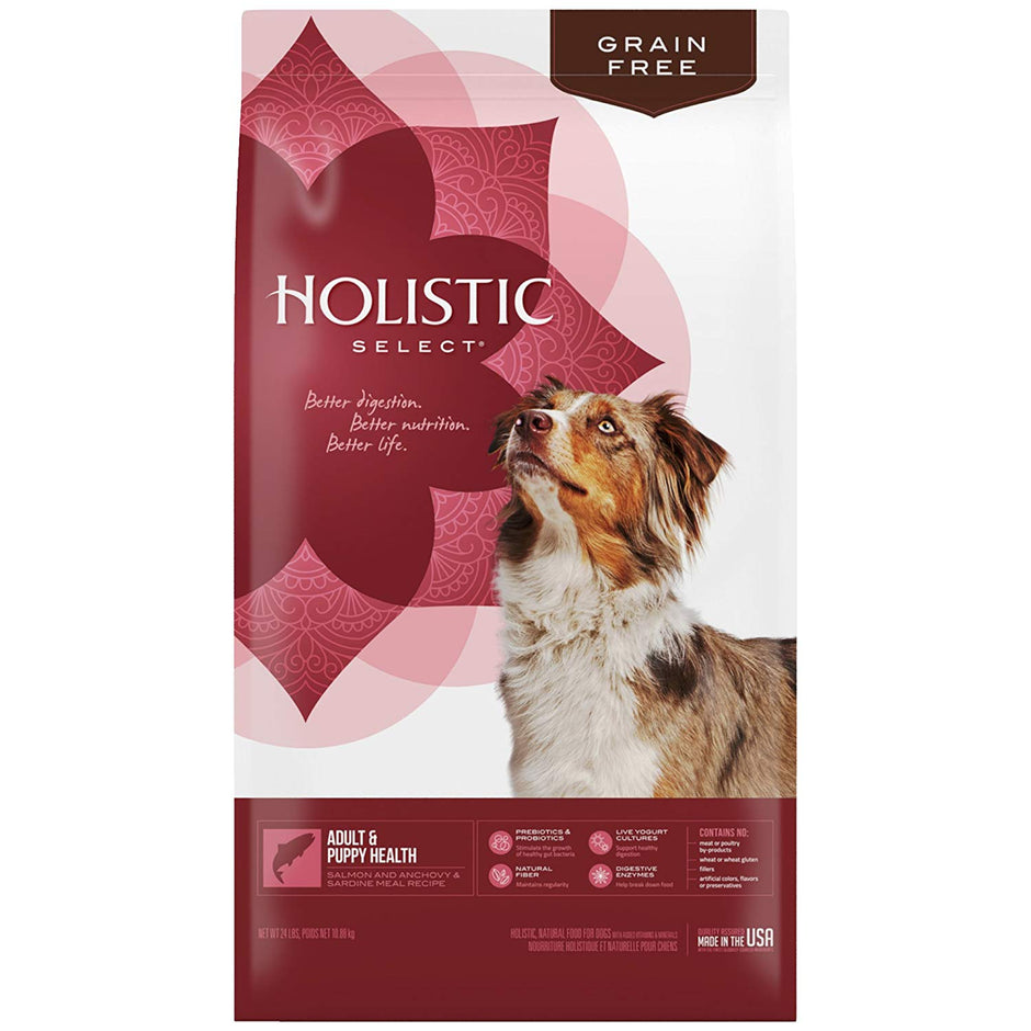 Holistic Select Natural Dry Dog Food Grain Free Adult & Puppy Salmon. Anchovy & Sardine