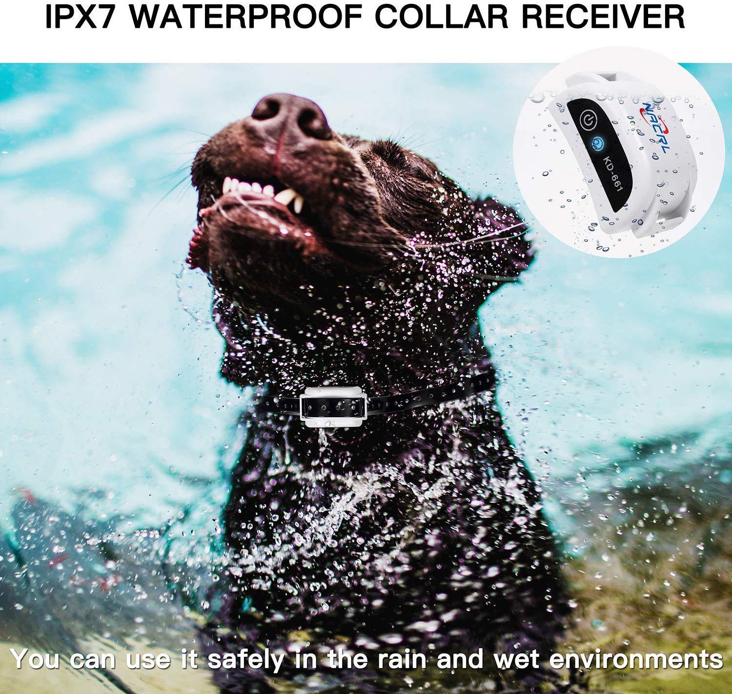 Wireless Dog Fence, Pet Containment System, Up to 1640 Feet Control Range, Waterproof, Adjustable & Rechargeable 2-in-1 Set, Outdoor Electric Fence for Dogs