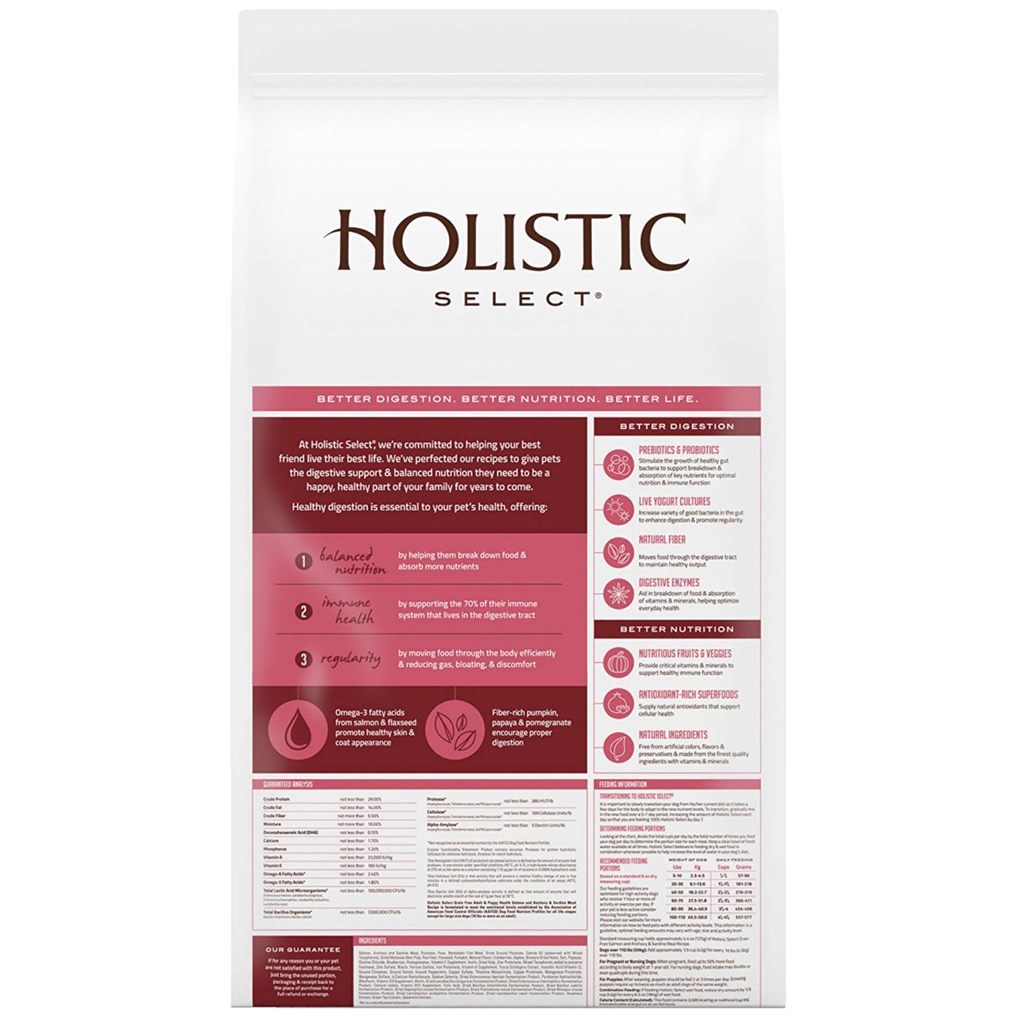 Holistic Select Natural Dry Dog Food Grain Free Adult & Puppy Salmon. Anchovy & Sardine