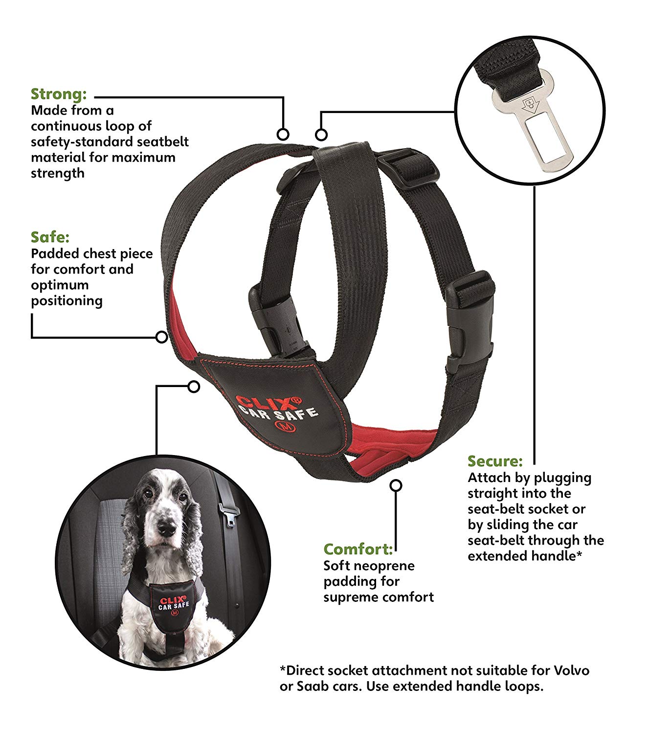 The Company of Animals Clix Car Safe Dog Harness Size