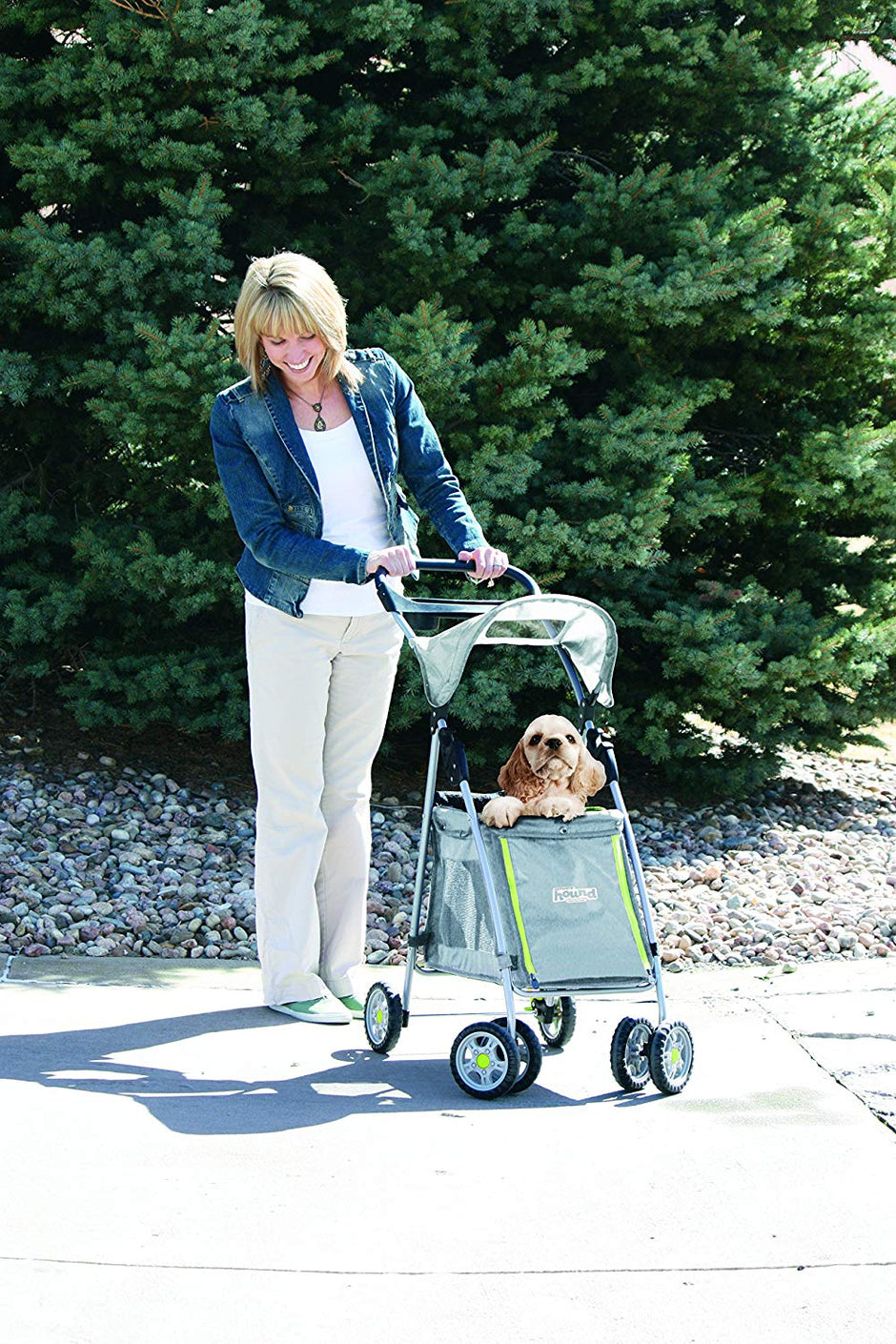 Outward Hound Walk N Roll Pet Stroller Fold Up Stroller For Small Dogs and Cats, with Locking Brakes and Shade Shelter