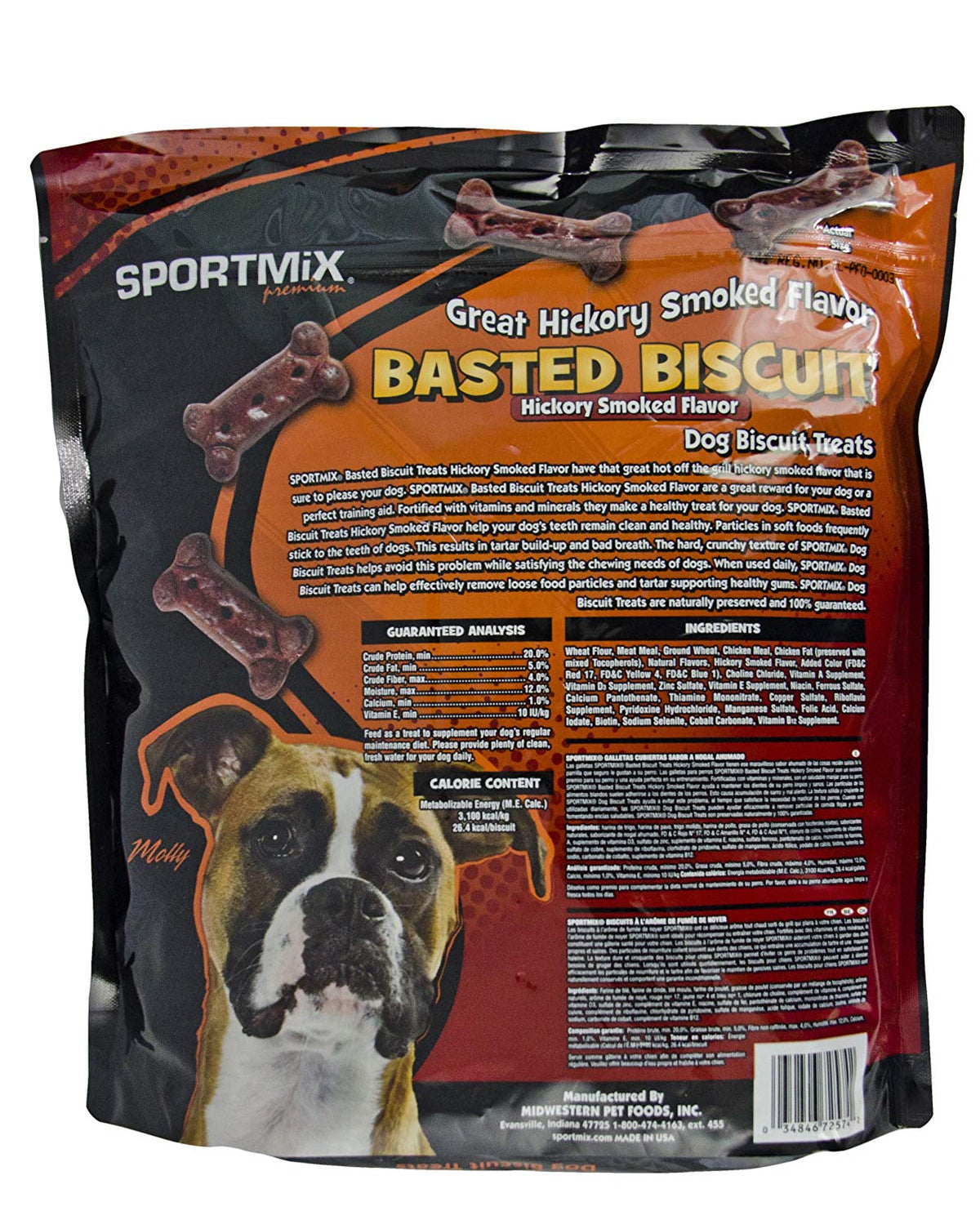 Sportmix Wholesomes Basted Biscuit With Smoky Bacon Flavor Grain Free Dog Treats, 3 Lb.